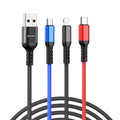 awei CL-971 3 in 1 1.2m 2.4A USB to 8 Pin + Micro USB + USB-C / Type-C Multi Charging Cable