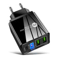 FLOVEME 210BL2008 PD20W+QC3.0+2.4A Dual USB 36W Fast Charge Mobile Phone Charger, EU Plug (Black)(Black)