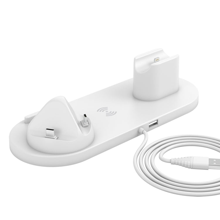 HQ-UD15-upgraded 6 in 1 Wireless Charger For iPhone, Apple Watch, AirPods and Other Android Phones(White)