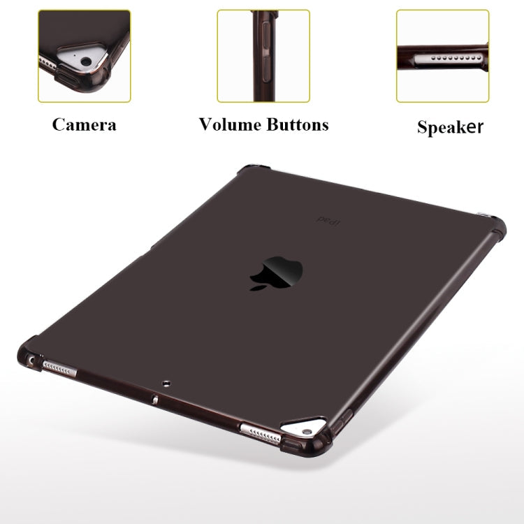 Highly Transparent TPU Full Thicken Corners Shockproof Protective Case for iPad Pro 12.9 (2017) & (2015) (Black)