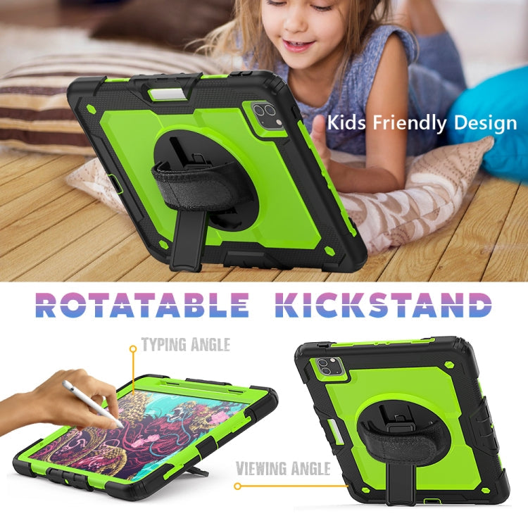 For iPad Pro 11 inch (2018) / Pro 11 inch (2020) Shockproof Black Silica Gel + Colorful PC Protective Tablet Case with Holder & Shoulder Strap & Hand Strap & Pen Slot, iPad Pro 11 inch (2018)