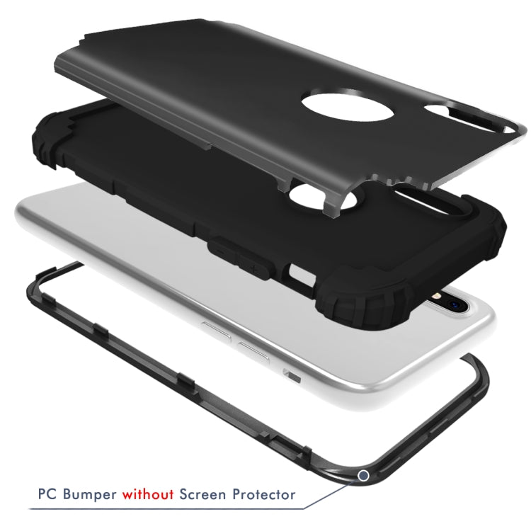 For iPhone X / XS Diamond Series Electroplating PC +  Silicone Protective Case, For iPhone X