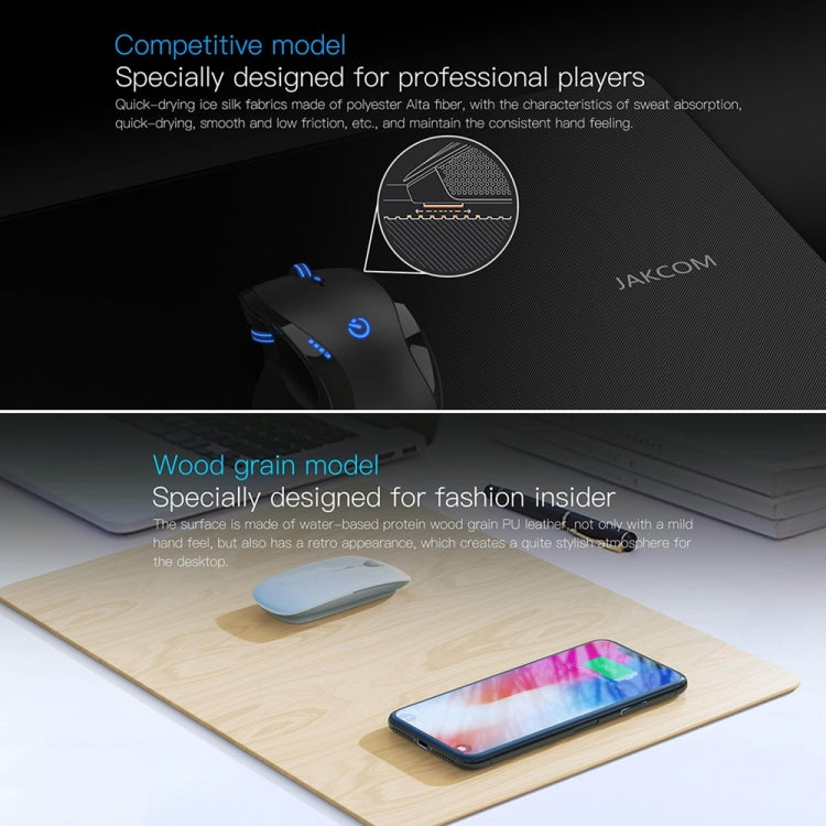 JAKCOM MC2 Wireless Fast Charging Mouse Pad, Support Qi Standard Mobile Phone Charging(Apricot)