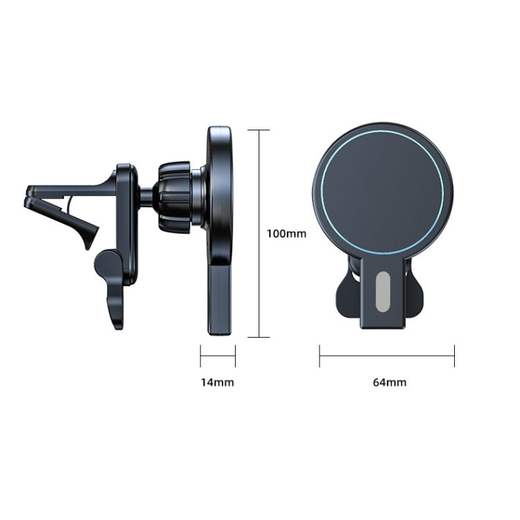 K07 15W Max Output Magnetic Car Air Outlet Bracket Wireless Charger(Black)
