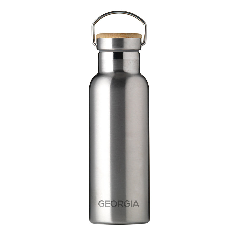 Personalised Insulated Bottle 17Oz Bamboo Lid - Small Personalisation