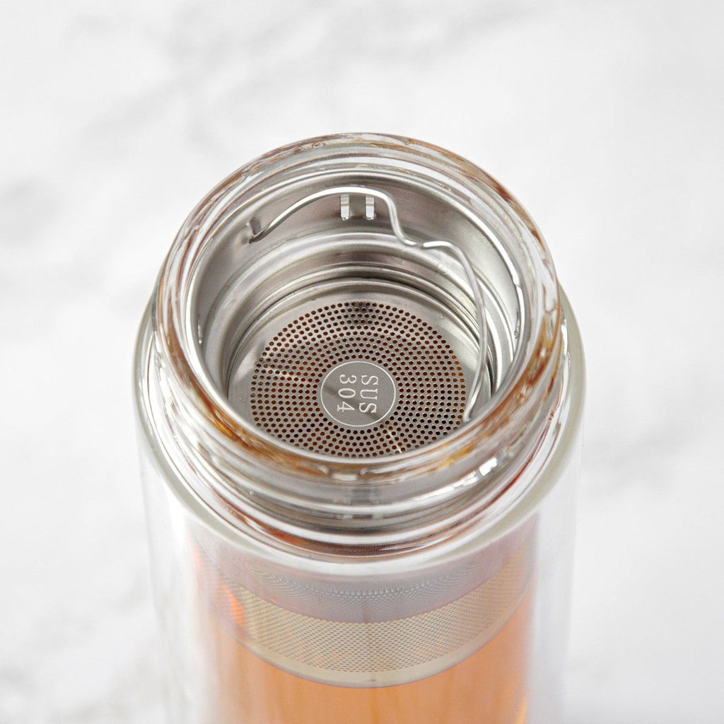 Jungley Glass Tea Tumbler With Bamboo Lid