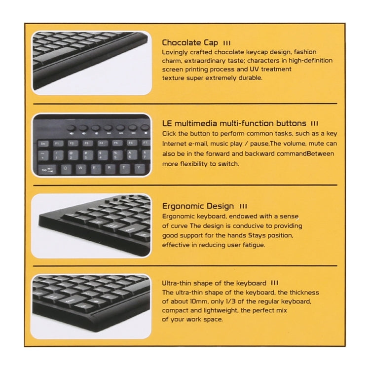 KB-301A Multimedia Notebook Mini Wired Keyboard, Cangjie Version (Black)