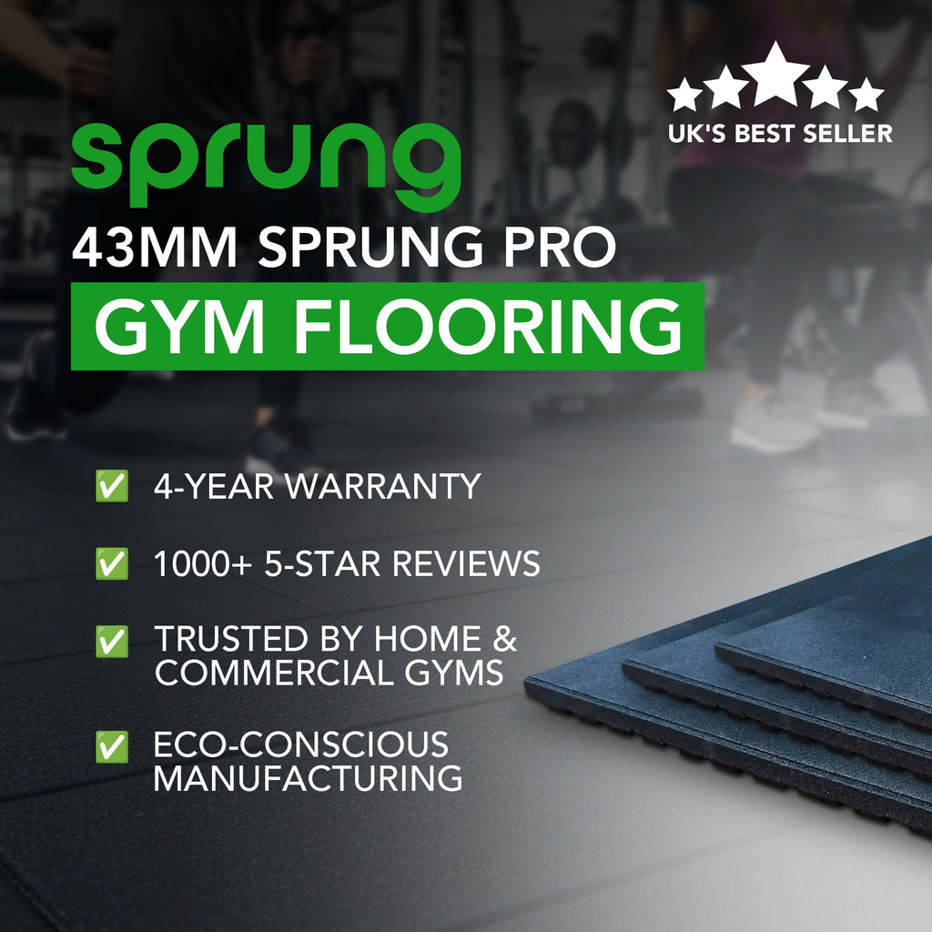 43mm PRO Anti-Shock Rubber Gym Flooring Tile