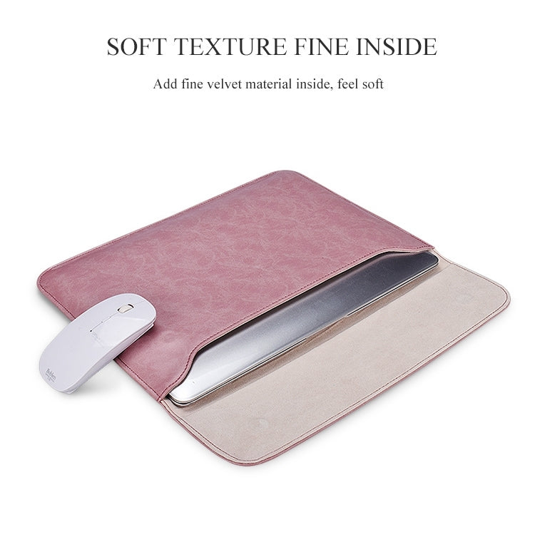 PU01S PU Leather Horizontal Invisible Magnetic Buckle Laptop Inner Bag for 14.1 inch laptops, 14.1 inch