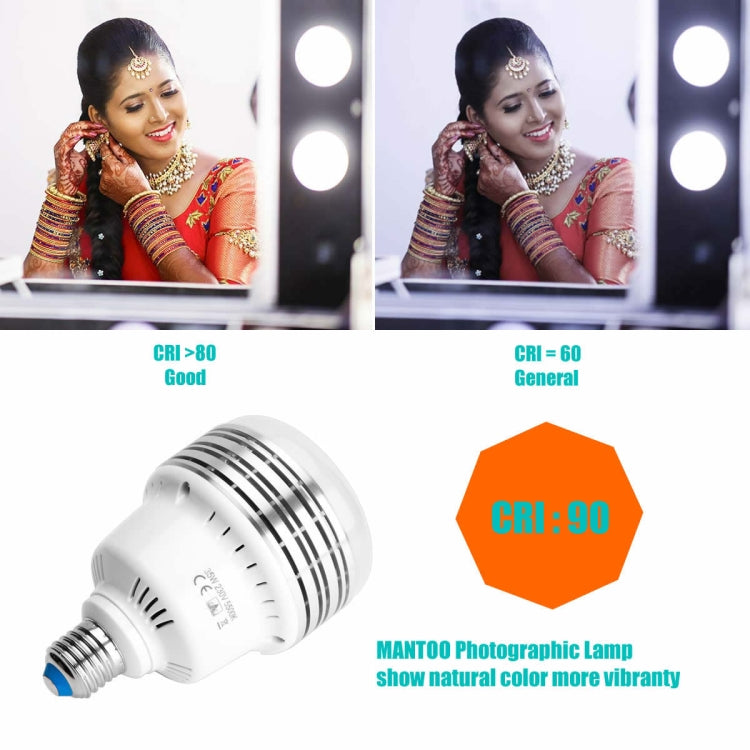 MANTOO PGL35 35W 120V 5500K 3900LM LED Light Bulb for Photography Lighting, 120V 3900LM
