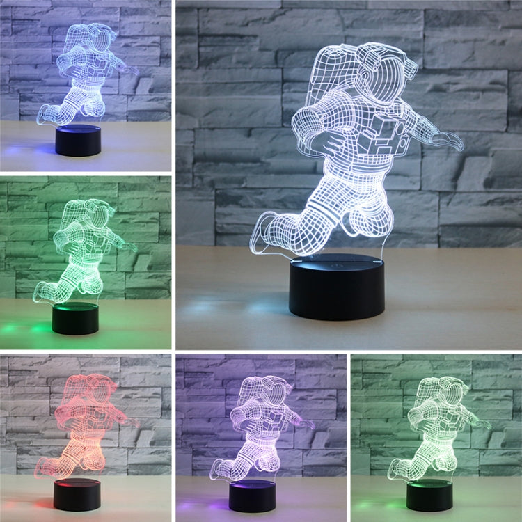 Astronaut Shape 3D Colorful LED Vision Light Table Lamp, Crack Touch Version, Crack Touch Version