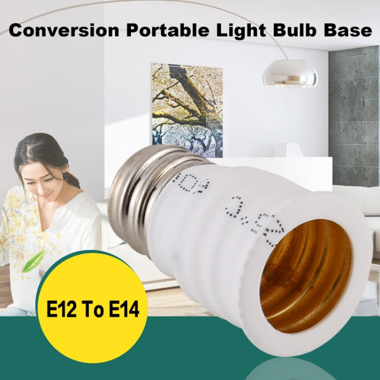 E12 to E14 Light Lamp Bulbs Adapter Converter, E12 to E14 (Black), E12 to E14 (White)