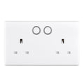 British General Slim Nexus Double Switched 13A Power Socket + Smart Home Control - White