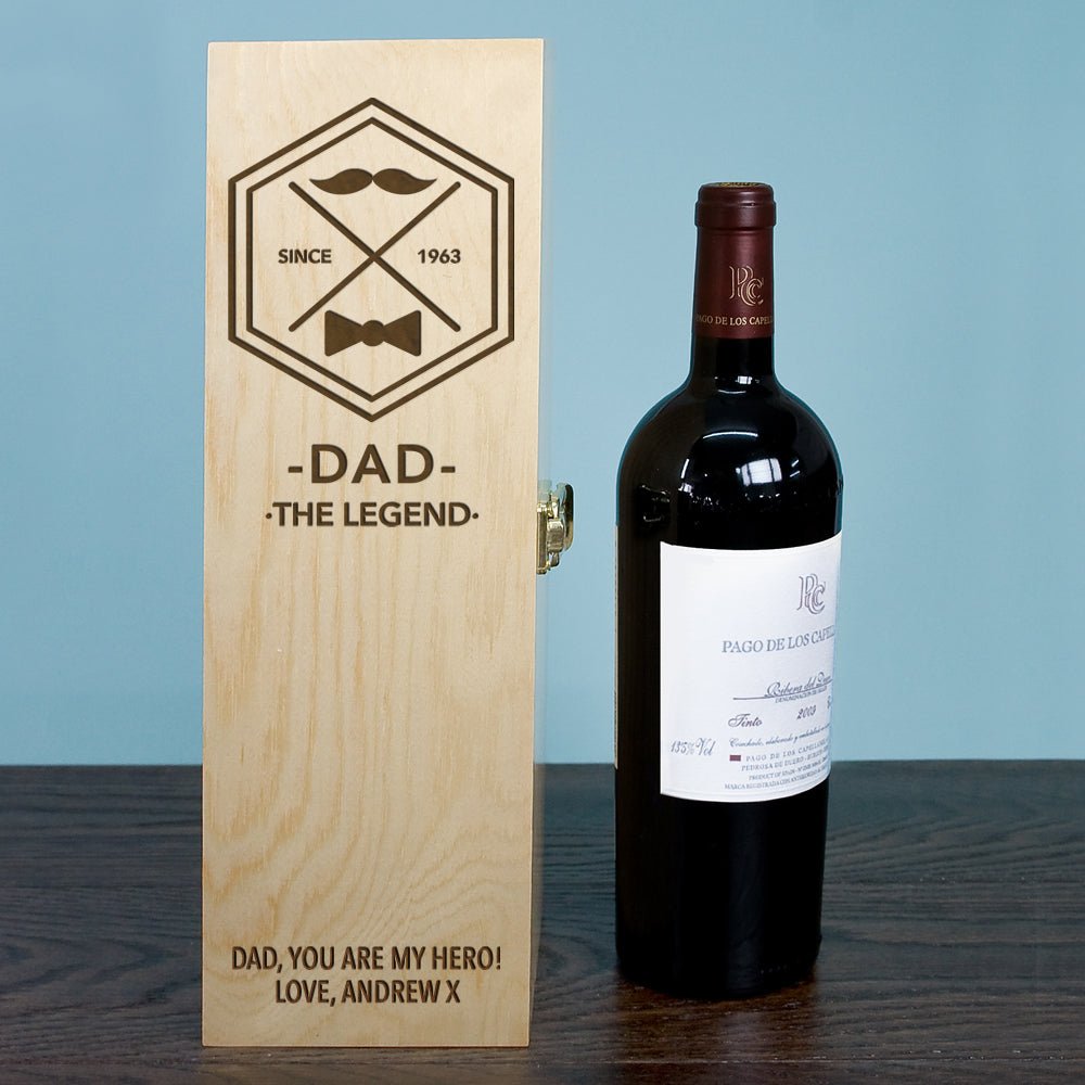 Personalised Legend Dad's Wine Box
