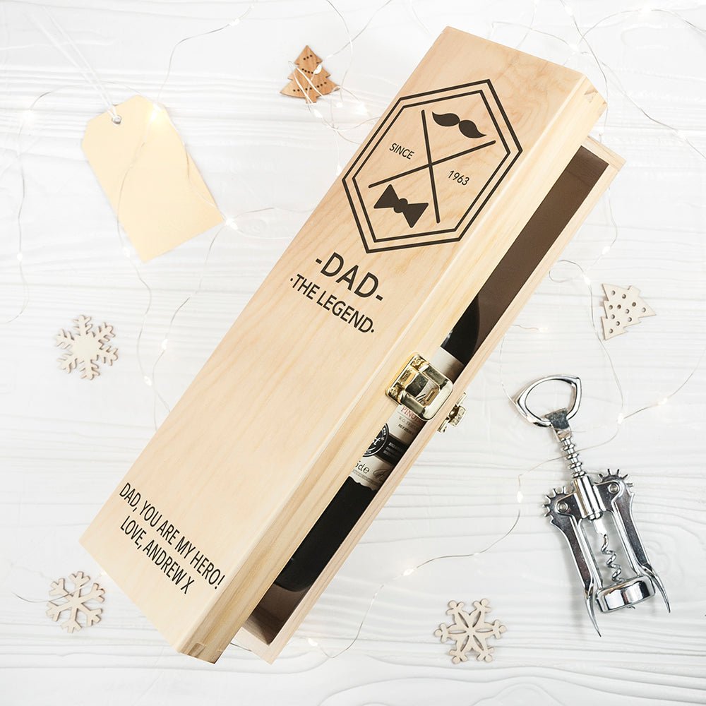 Personalised Legend Dad's Wine Box
