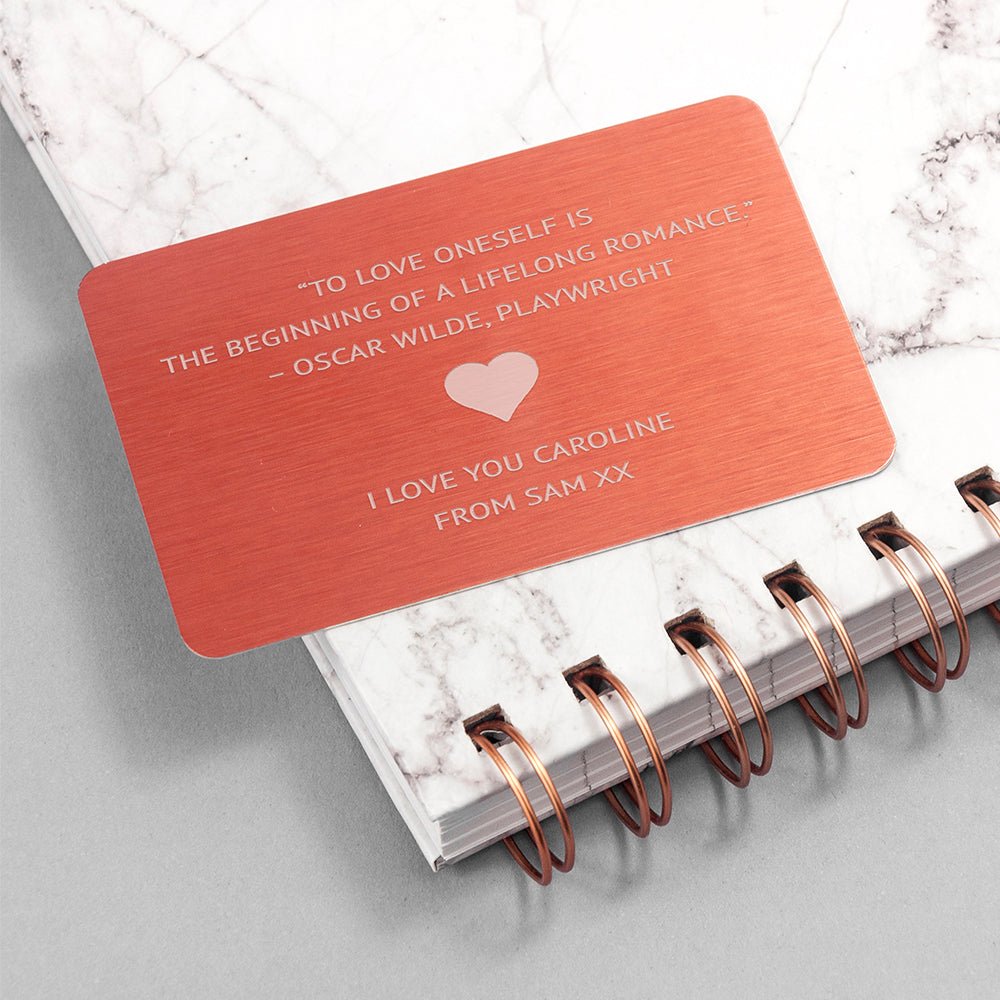 Personalised Love Note Metal Wallet Keepsake
