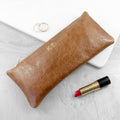 Luxury Slimline Leather Clutch In Tan