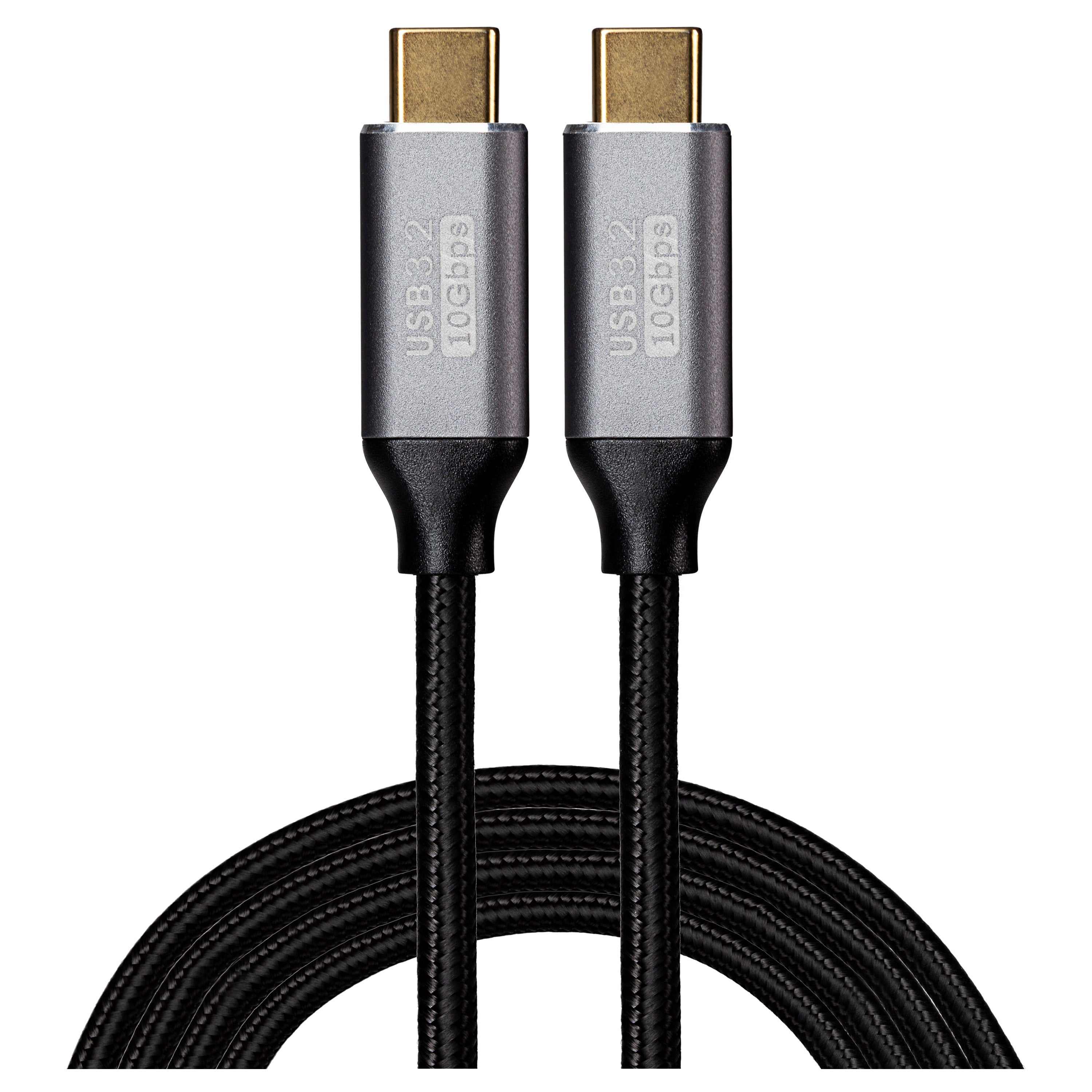 Maplin USB-C to USB-C 3.2 Gen2 100W 10Gbps Super Speed Cable - Black, 1m