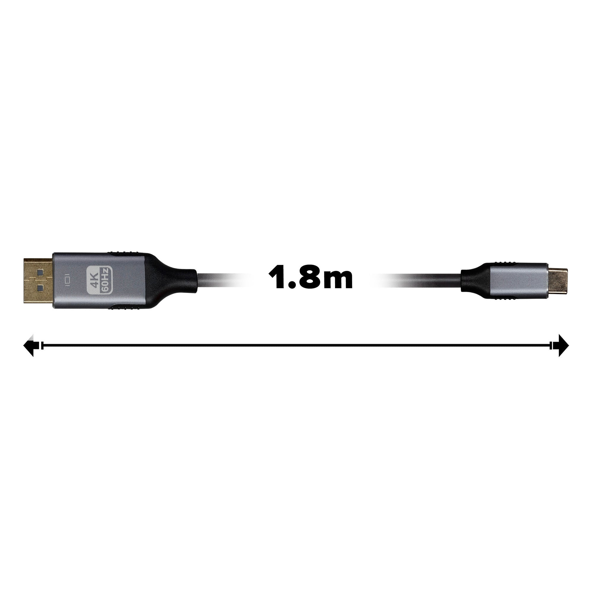 Maplin USB-C to DisplayPort Cable 4K@60Hz Ultra HD - 1.8m