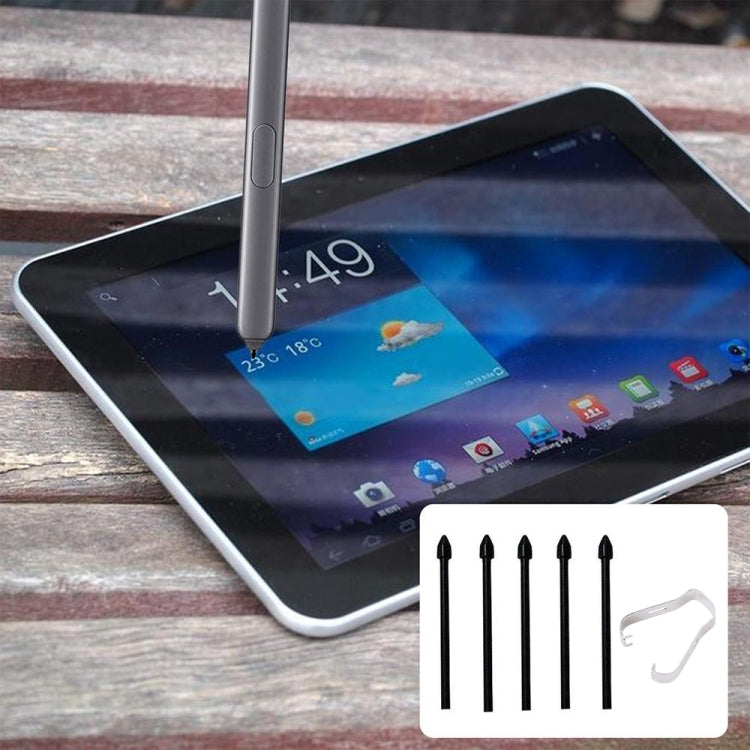 6 in 1 Universal Stylus Pen Replacement Pencil Tips For Samsung Galaxy Tab S8 / S7 / S6 / Galaxy Note20 / Note10 / S23 Ultra / S22 Ultra(Black)