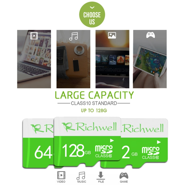 Richwell 32GB High Speed Class 10 Micro SD(TF) Memory Card, 32GB