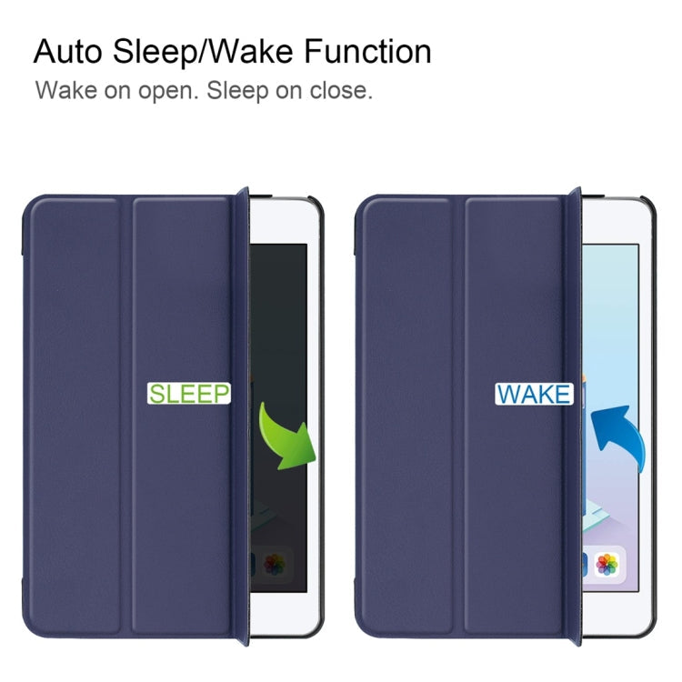 Custer Texture Horizontal Flip Smart PU Leather Case for iPad Mini 4 / Mini 5, with Sleep / Wake-up Function & Three-folding Holder, For iPad Mini 4 / Mini 5