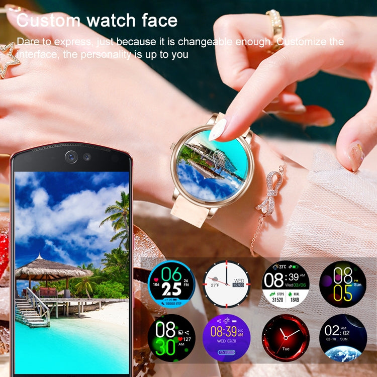 1.09 inch IPS Color Screen IP67 Waterproof Smart Watch, Support Sleep Monitoring / Heart Rate Monitoring / Blood Pressure Monitoring / Multi-sports Mode, Style: Steel Strap, Steel Strap (Gold), Steel Strap (Silver)