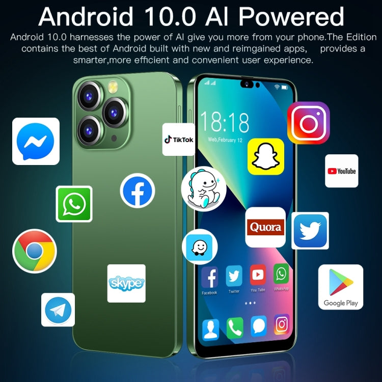 Face Identification, Android 10 MTK6737 Quad Core, Network: 4G,  with 64GB TF Card, i14 Pro Max N86 4GB+32GB