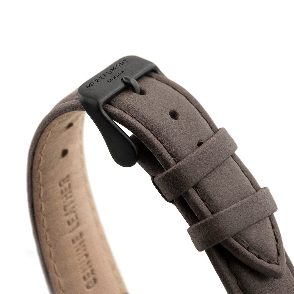 Men's Modern-Vintage Personalised Watch With Black Face In Ash