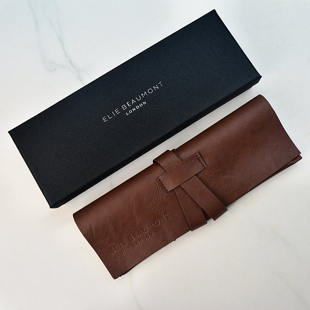 Mens Modern Vintage Personalised Watch With Leather Black Strap