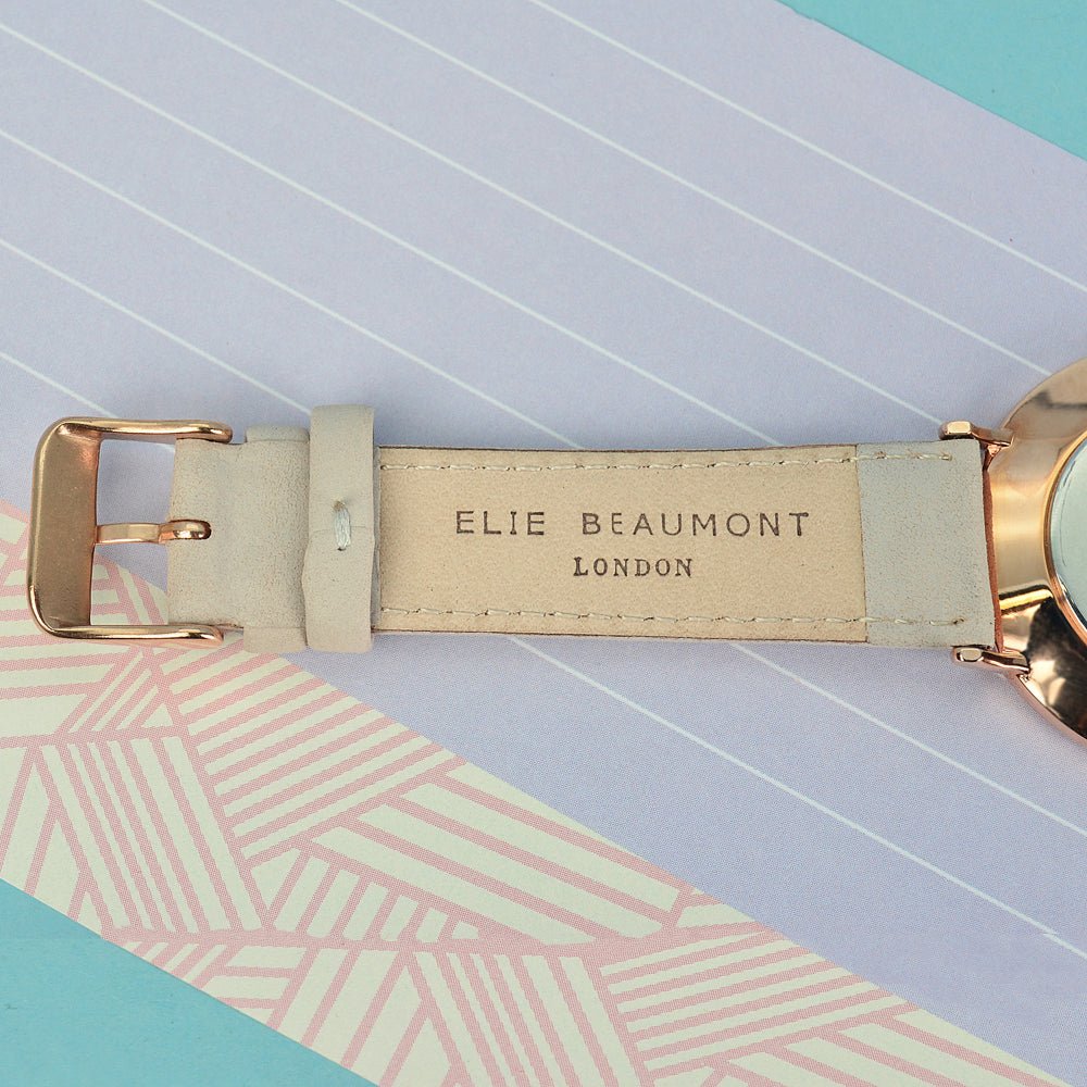 Modern - Vintage Personalised Leather Watch In Stone