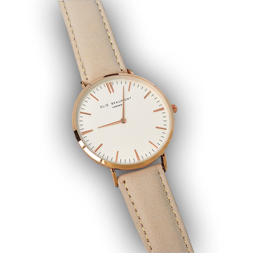 Modern - Vintage Personalised Leather Watch In Stone
