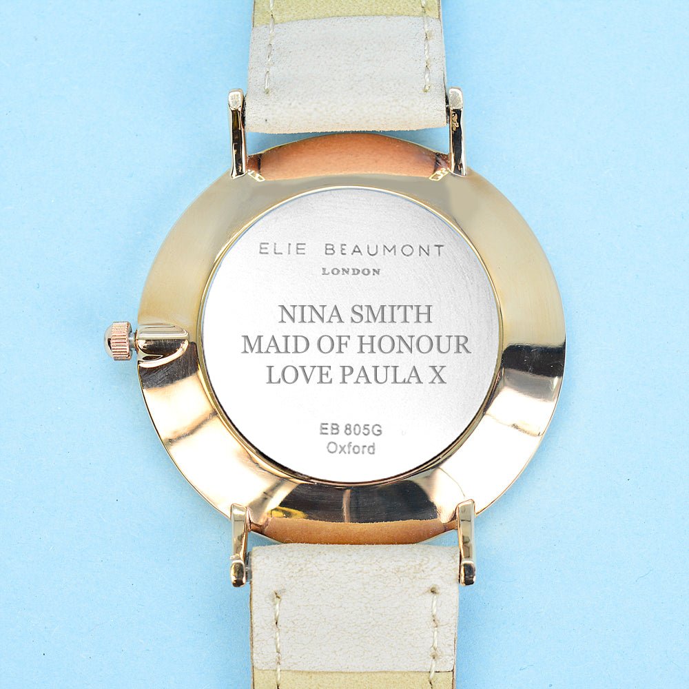 Modern - Vintage Personalised Leather Watch In Stone