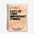 Personalised Notebook - "Lists of Very Important Things"
