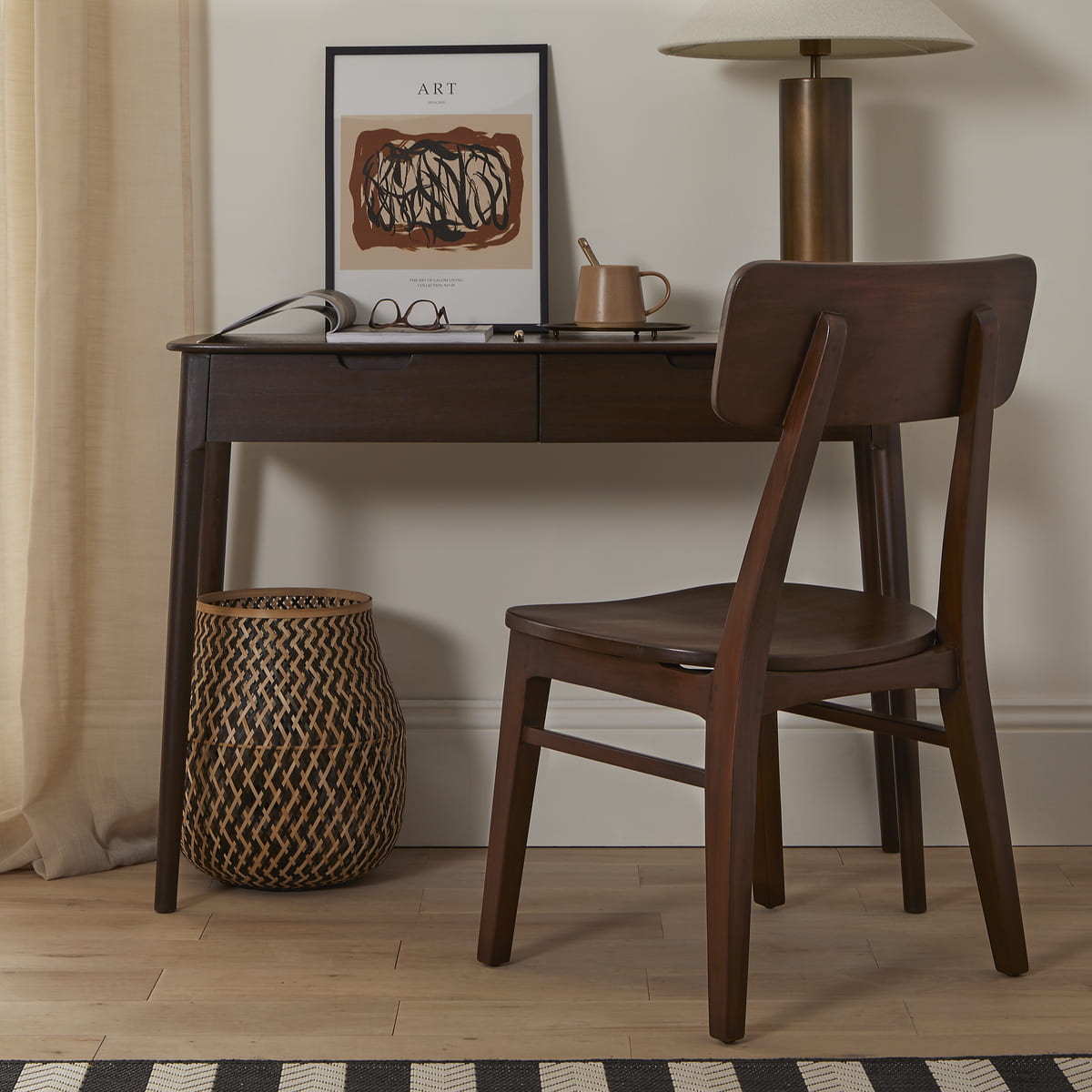 Norway 2 Drawer Dark Walnut Console Table