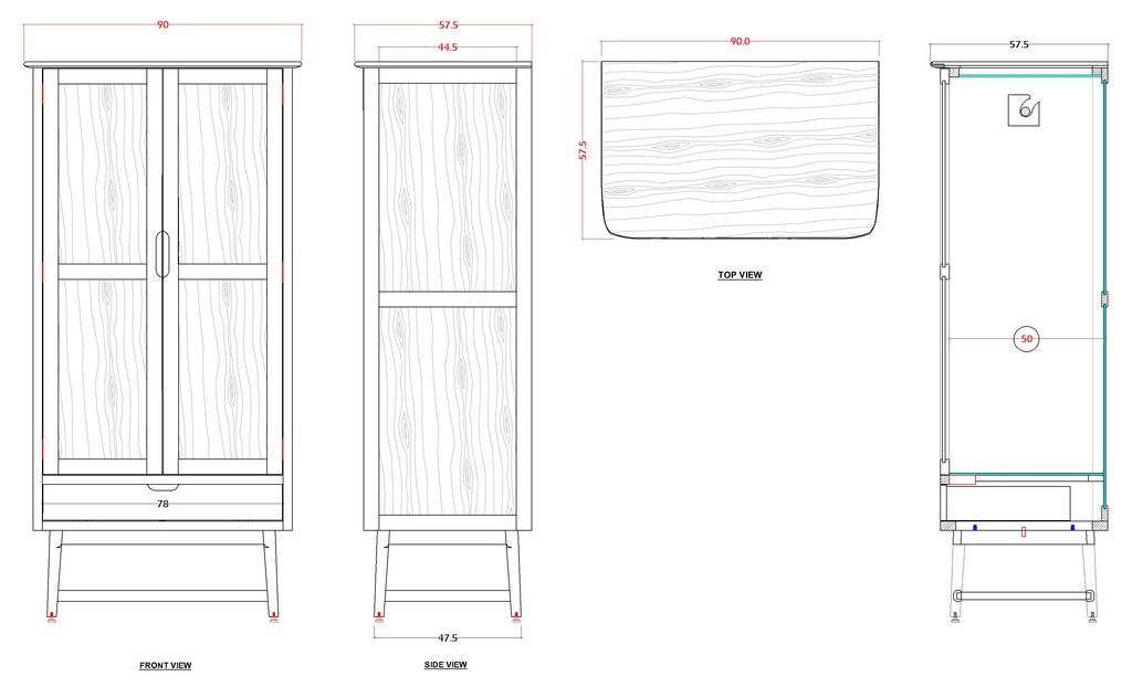 Norway Dark Walnut Wardrobe
