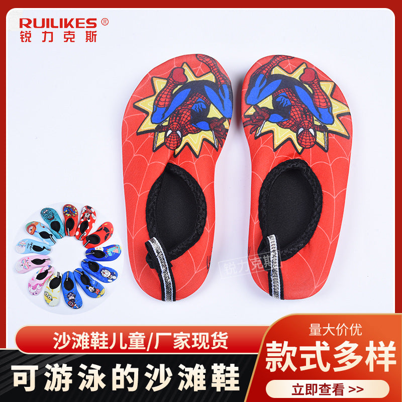 Cartoon Children's Beach Shoes Hard Sole Wading Shoes Diving Equipment Snorkeling Shoes and Socks Barefoot Swimming Shoes Diving Socks Quick-drying
