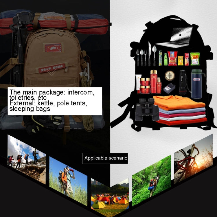 INDEPMAN DL-B001 Fashion Camouflage Style Men Oxford Cloth Backpack Shoulders Bag 40L Outdoors Hiking Camping Travelling Bag 3D Package with Expanded MOLLE & Magic Sticker & Adjustable Shoulder Strap, Size: 51 x 42 x 22 cm