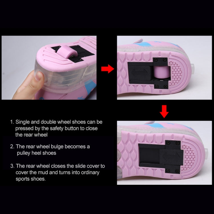 786 LED Light Ultra Light Rechargeable Double Wheel Roller Skating Shoes Sport Shoes, Size : 34, Size : 34