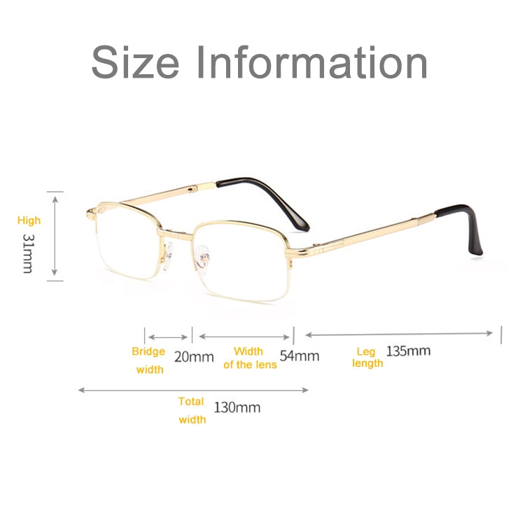 Folding Anti Blue-ray Presbyopic Reading Glasses with Case & Cleaning Cloth, +1.00D, +1.00D