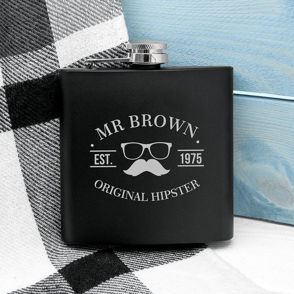 Personalised Original Hipster Hip Flask