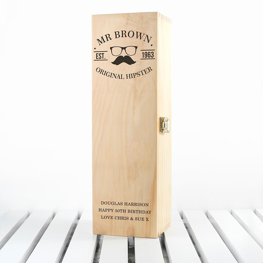 Personalised Original Hipster's Wine Box