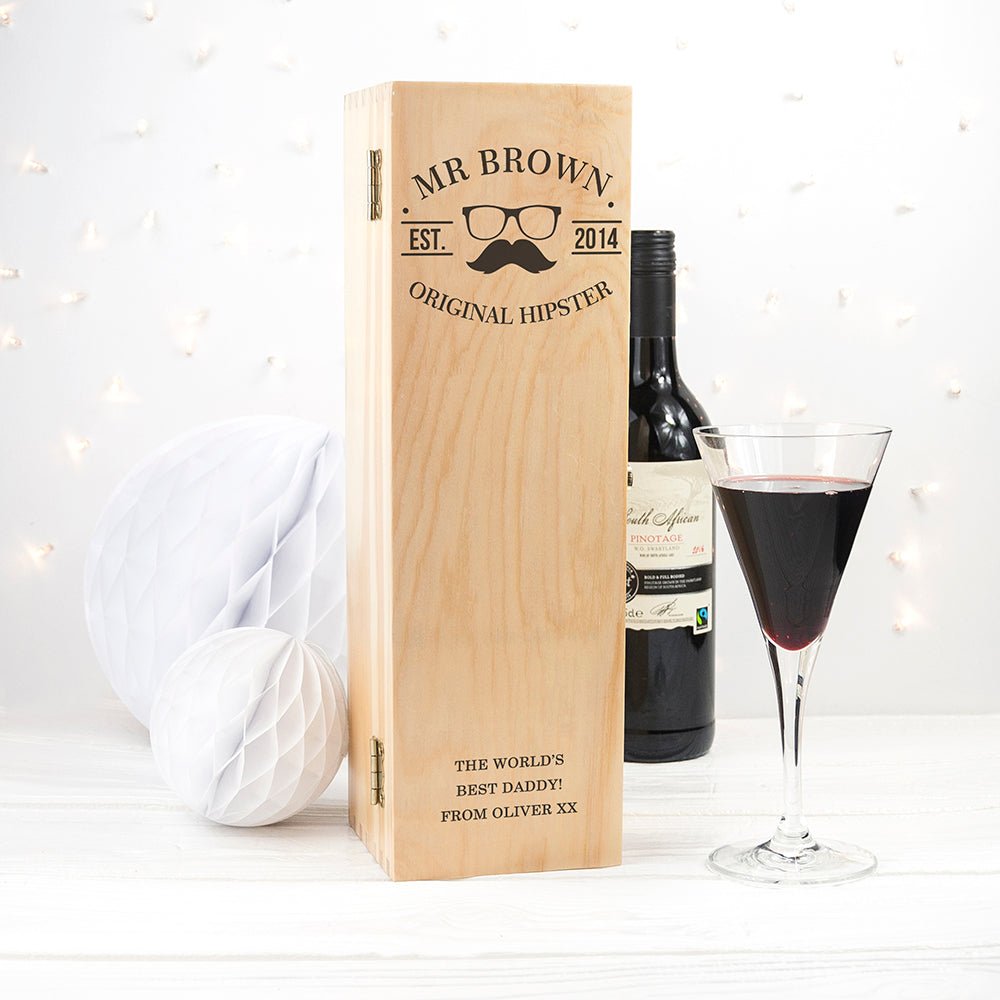 Personalised Original Hipster's Wine Box