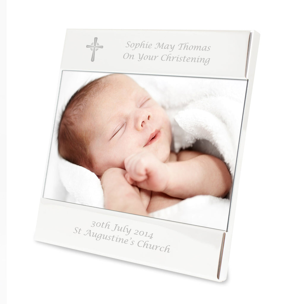 Personalised Silver Cross 6x4 Inch Photo Frame