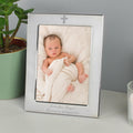 Personalised Silver Plated 6x4 Inch Elegant Cross Photo Frame