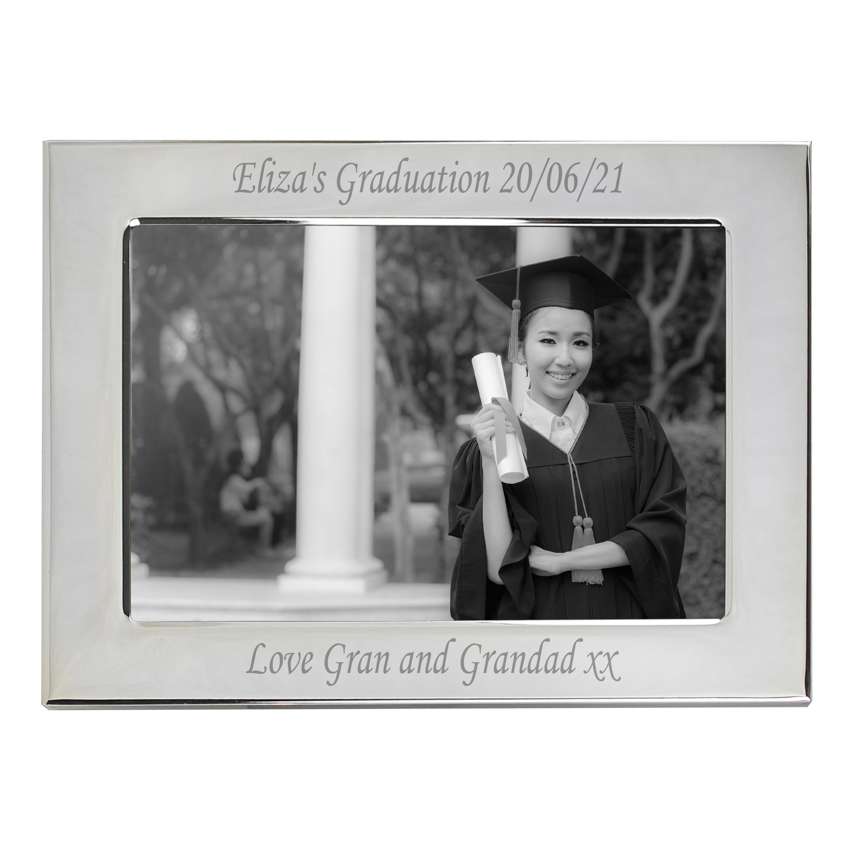 Personalised Silver Plated 6x4 Inch Landscape Photo Frame