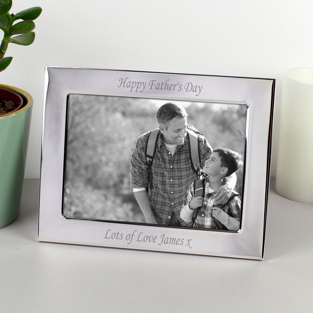 Personalised Silver Plated 6x4 Inch Landscape Photo Frame