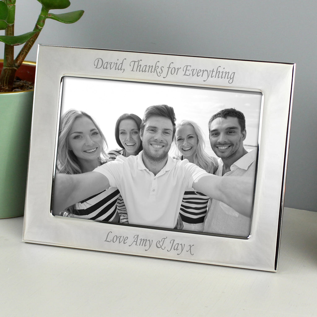 Personalised Silver Plated 6x4 Inch Landscape Photo Frame