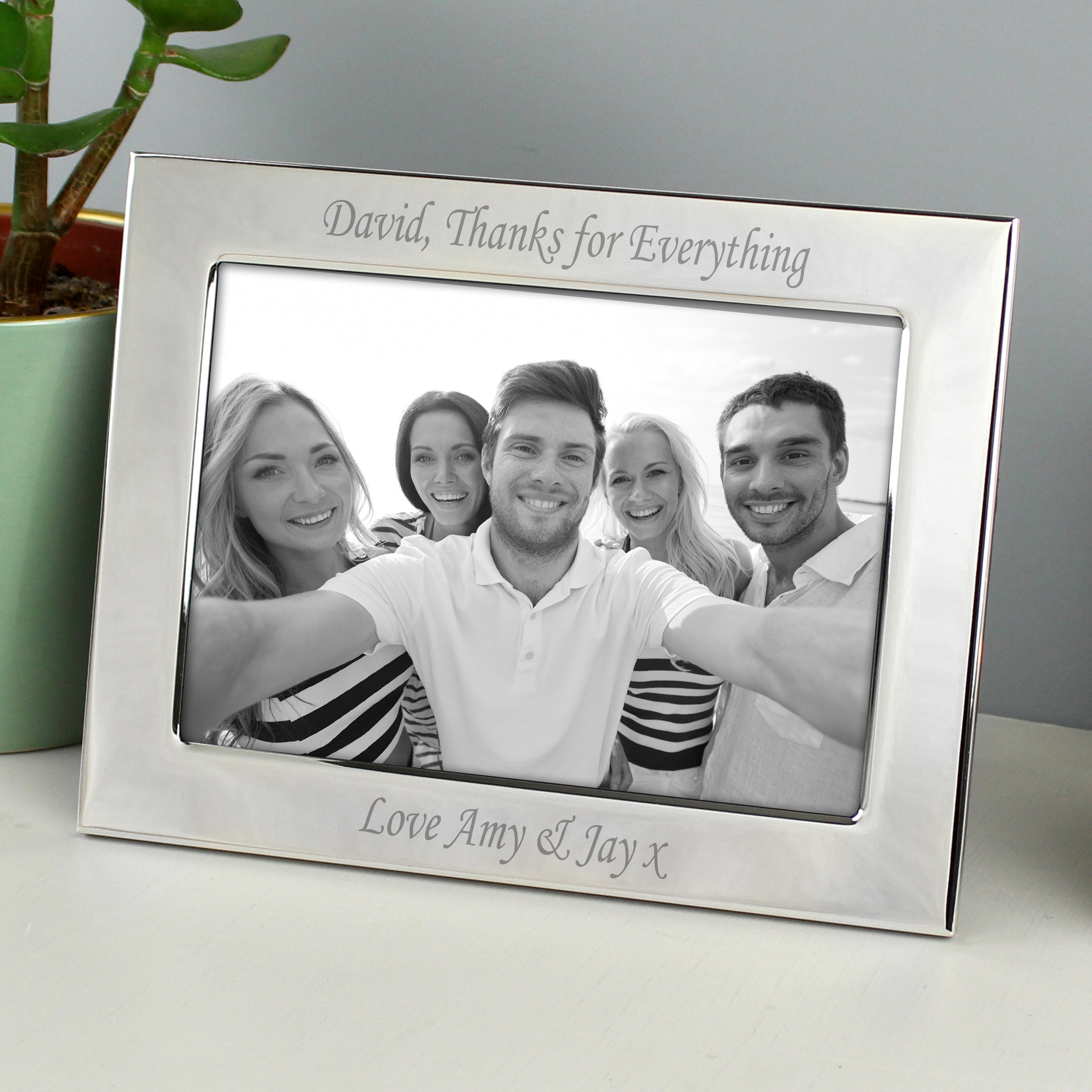 Personalised Silver Plated 6x4 Inch Landscape Photo Frame