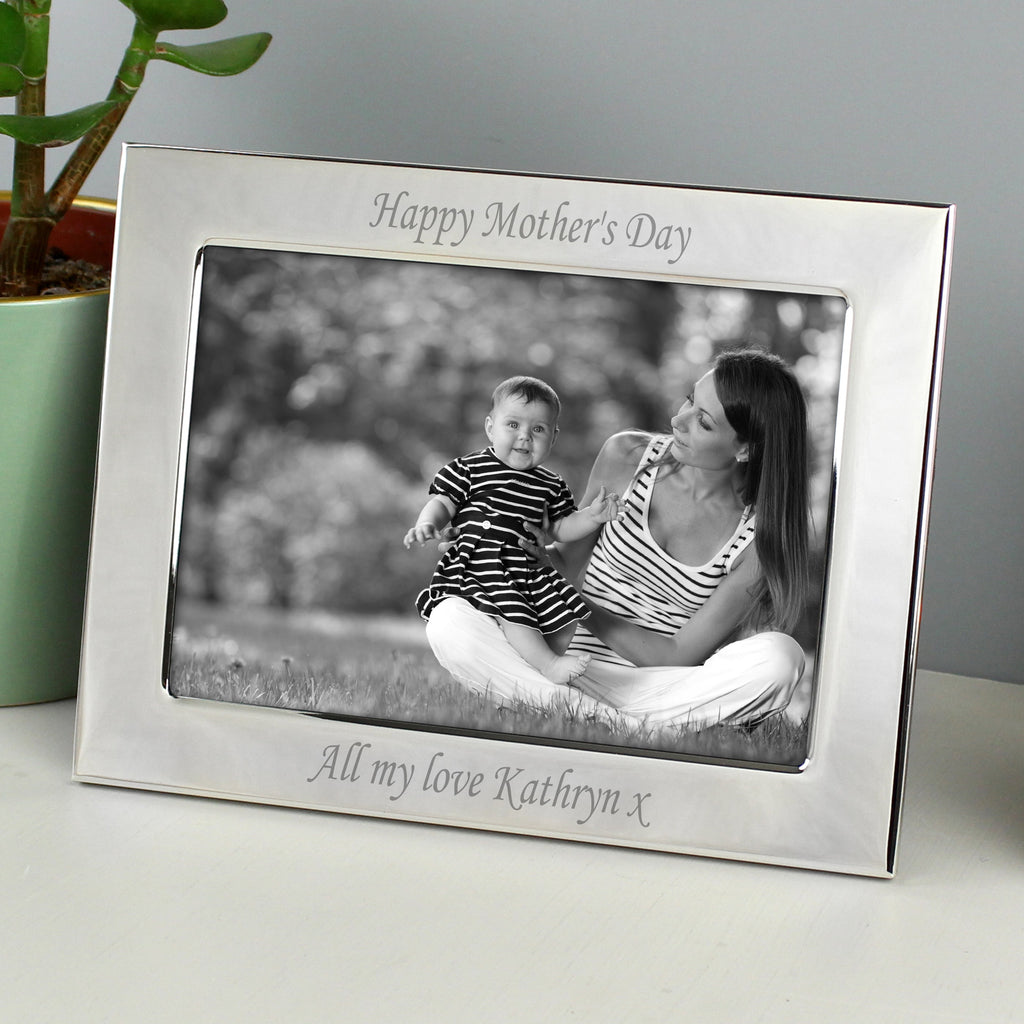 Personalised Silver Plated 6x4 Inch Landscape Photo Frame